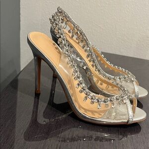 Elegant Silver Embellished Women's Heels BUY ONE GET ONE FREE ON SHOES